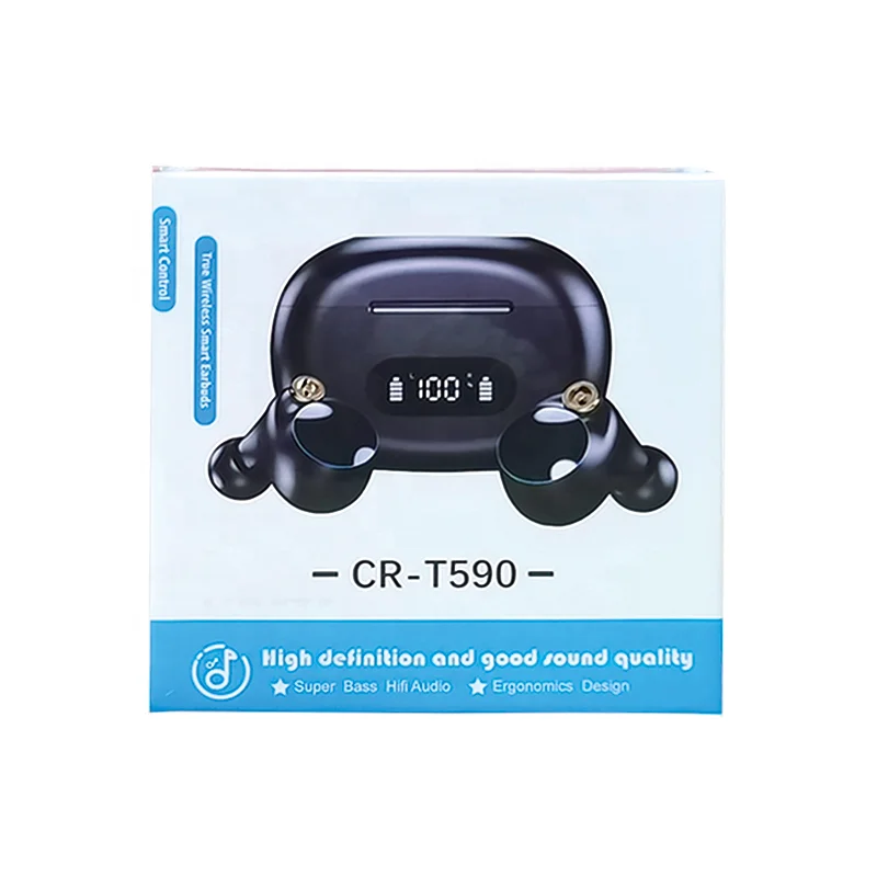 Free Sample 2022 New Hands-Free TWS Bluetooth 5.2 Wireless Earbuds Deep Bass Headphones Clear Digital display Long Play Hours