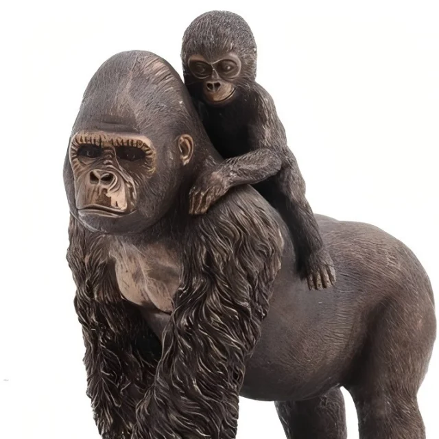 Wild Animal Sculptures OEM Customization Cast Bronze Forged Bronze Gorillas