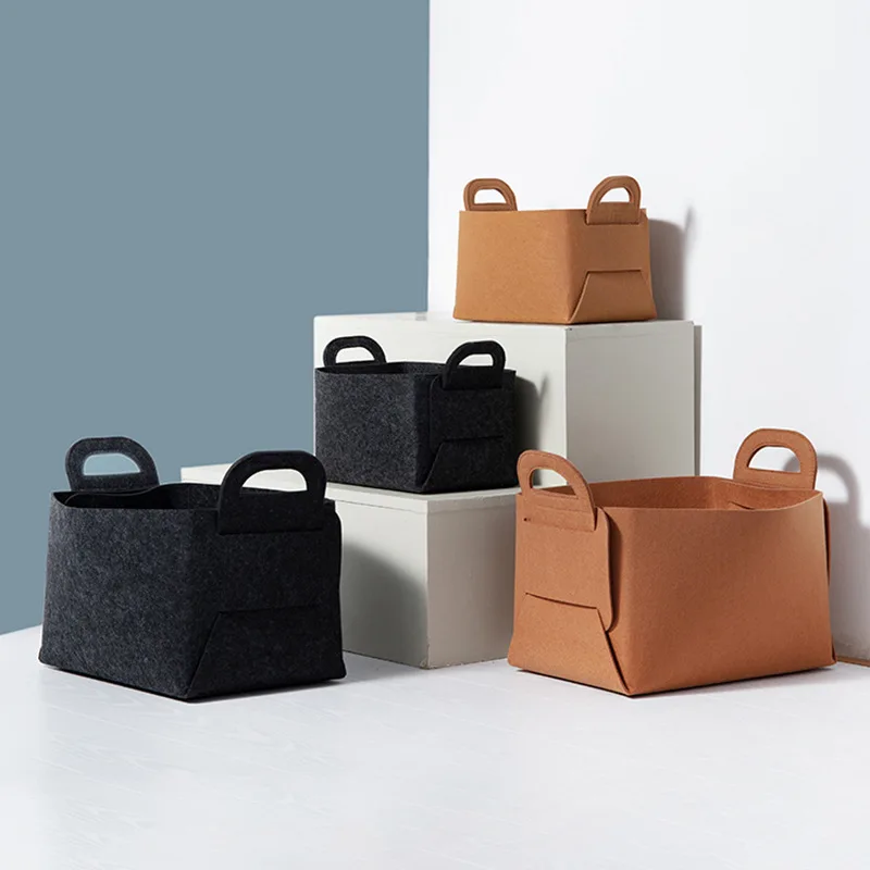 2022 Big Capacity Rpet Felt tub trug buckets daily storage Organizer decoration felt trug organizer