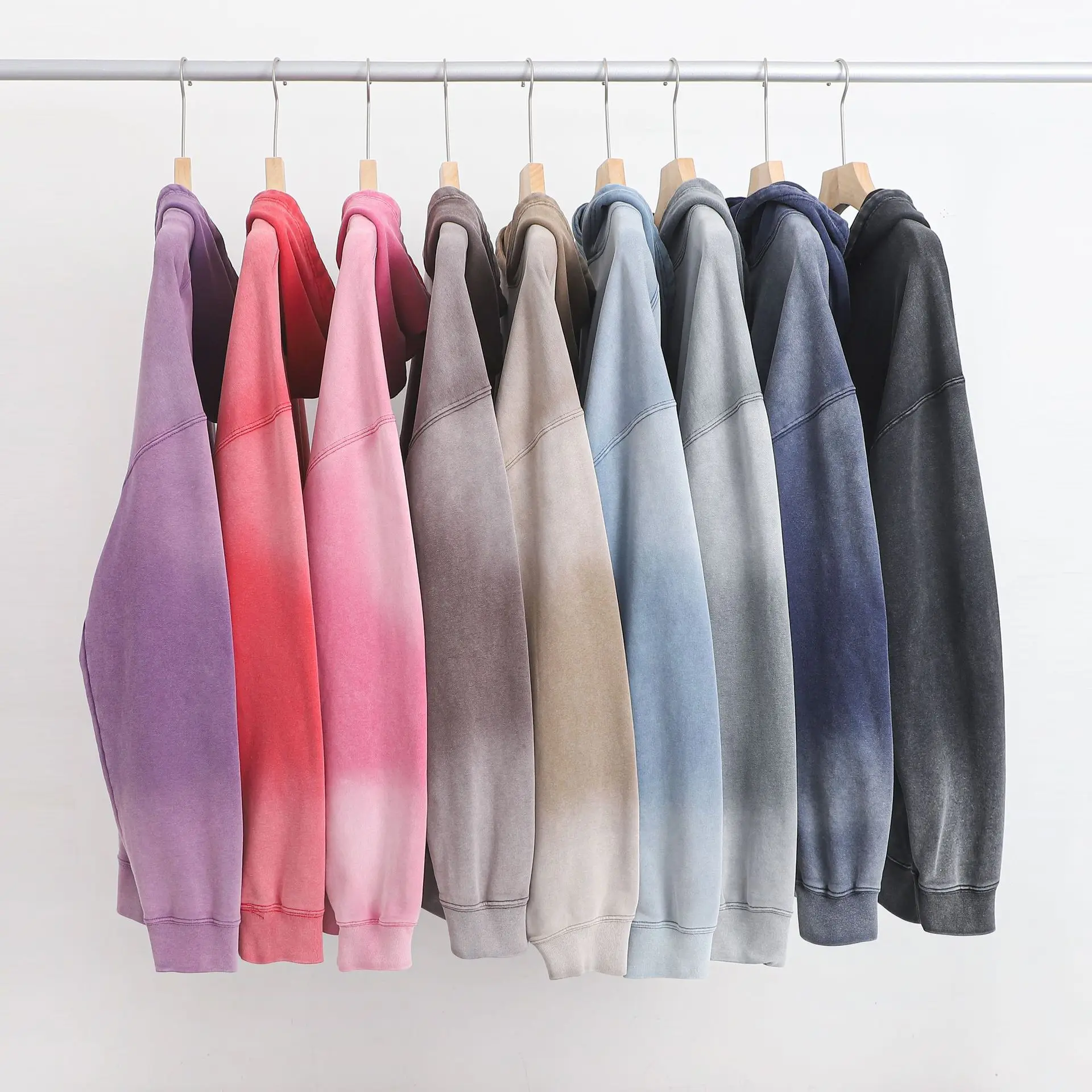 Custom Manufacturer New Style Vintage Blank Acid Wash hoodies Casual Baggy Heavyweight Hoodie For Men