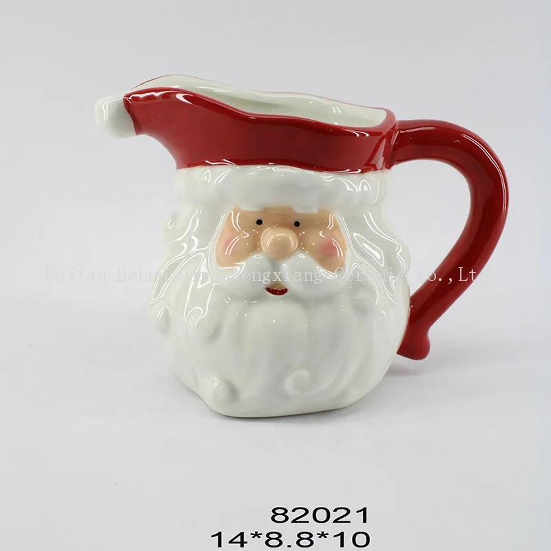 Best sell Ceramic Christmas seasoning jar hand-painted Santa Claus ceramic sugar pot sugar jar crafts 2023