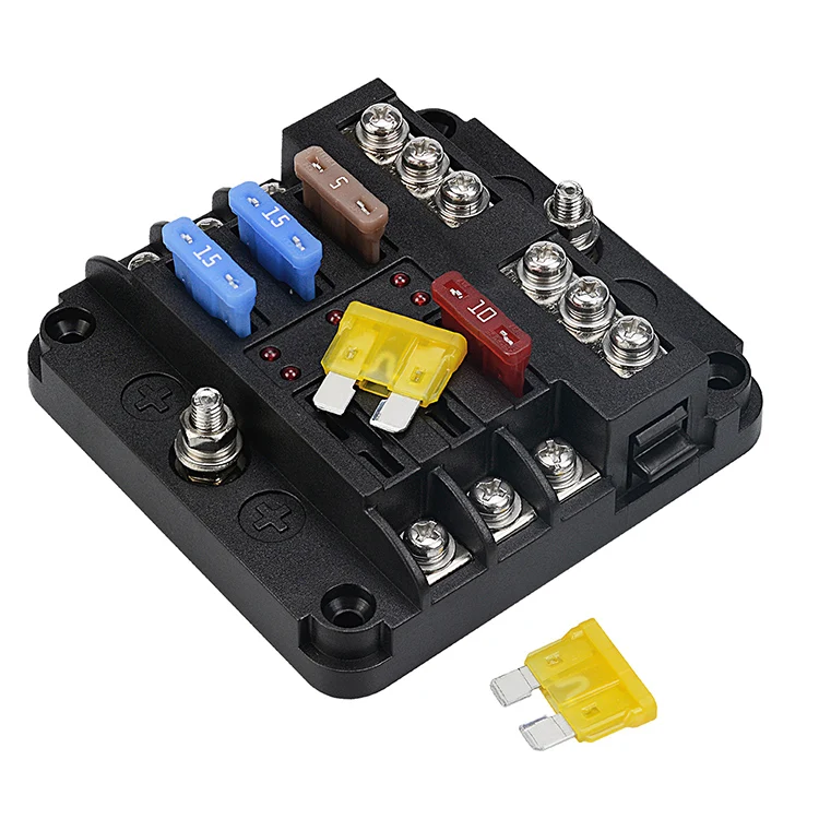 12v Auto Blade Fuse Holder Automotive Fuse Box Connector With Indicator Light