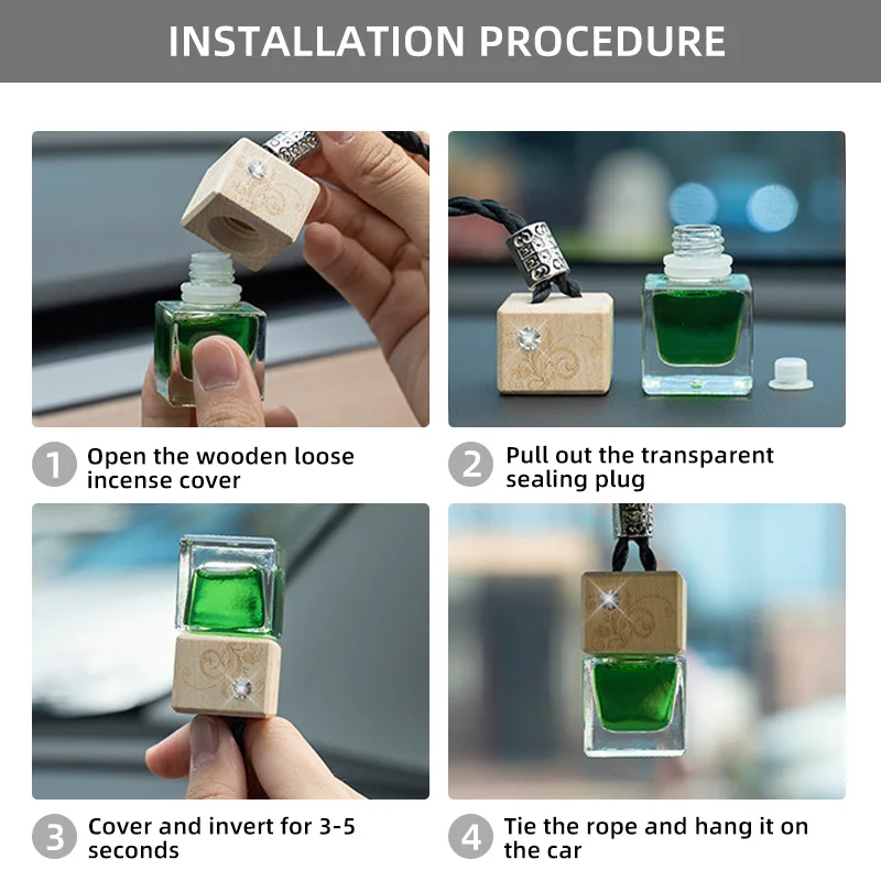 Aromatizante para autos carro aroma air freshener card perfume hang card spray refillable bottle for car