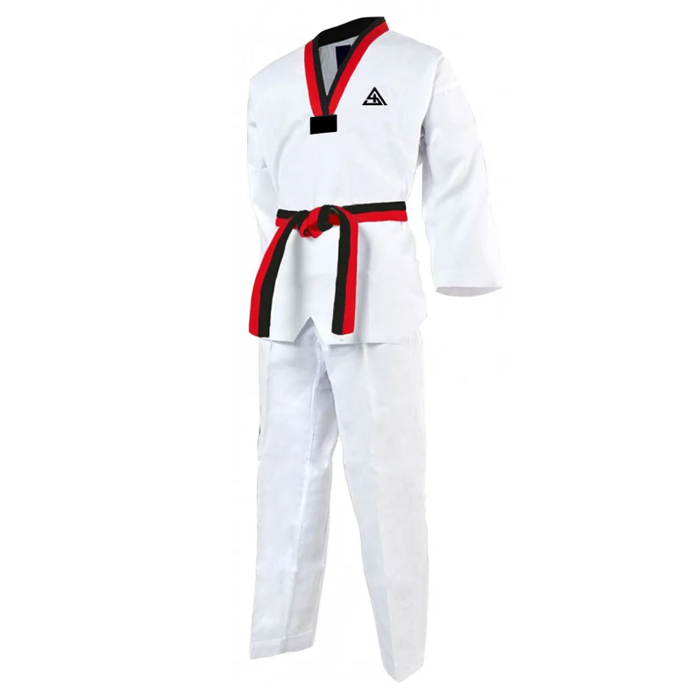 
Top Quality Martial Arts Taekwondo Uniform For Fighting Training With Elastic Waist Pants 