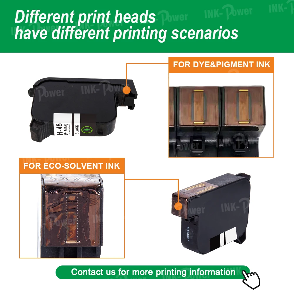 INK-POWER 45 51645 45a TIJ 2.5 Dye Pigment Ink Cartridge for hp 45 hp45 tij2.5 tij 25 industrial machine handheld inkjet printer