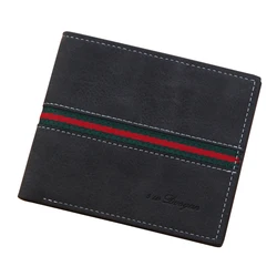 Hot Sell Vintage Men Faux Leather Multi Slots Short Slim Wallet Money Credit Card Holders Purse Cash Holder Retro Male Money Bag