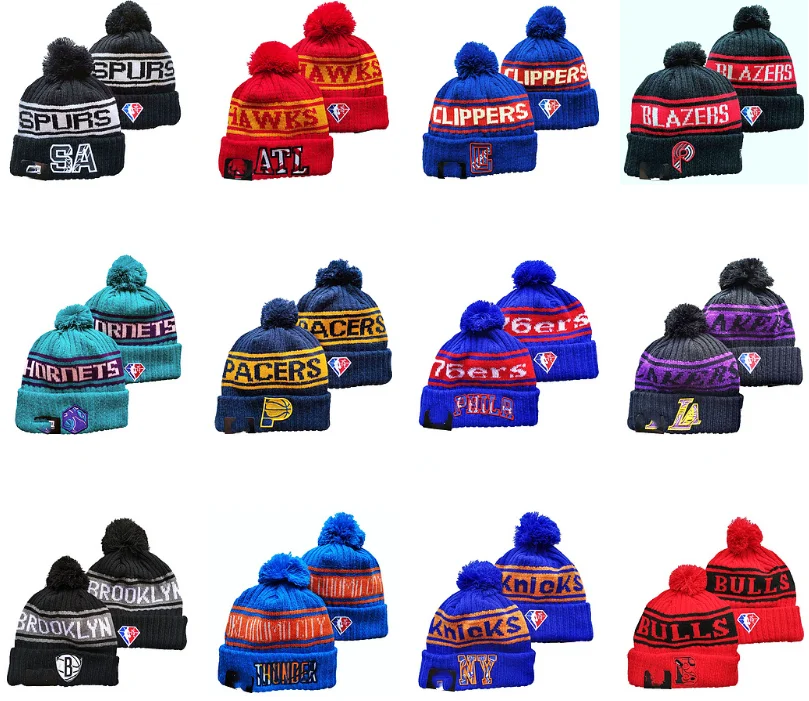 wholesale custom embroidery patch NBA-basketball team beanies hats for unisex
