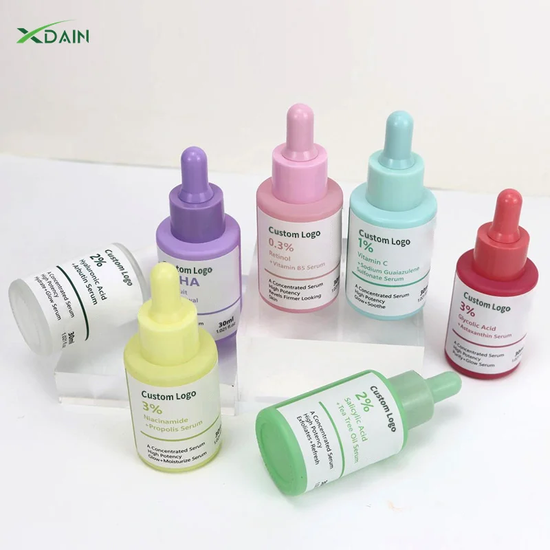 Private Label 1% Vitamin C+Sodium Guaiazulene Sulfonate Skincare Serum Firming Anti-aging Anti-oxidant Brightening Facial Serum