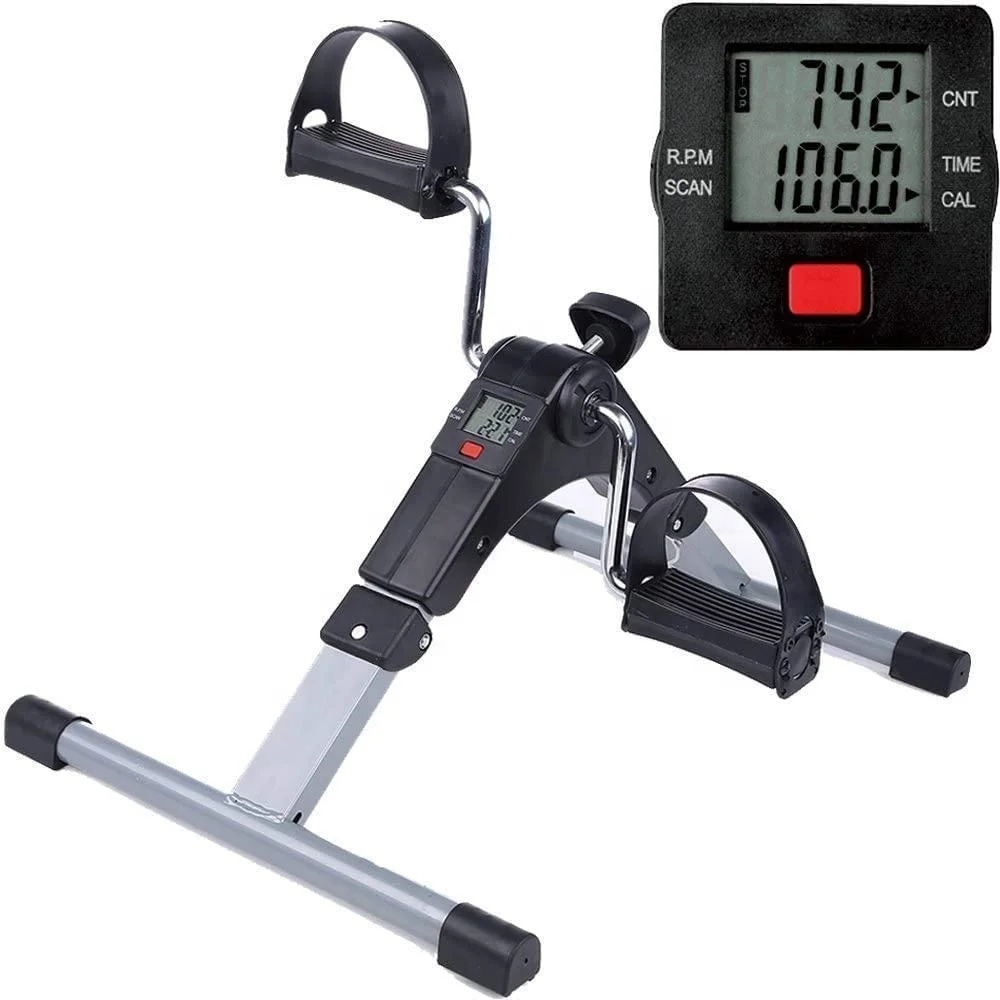 
Medical Folding Pedal Exerciser with Electronic Display for Legs and Arms 