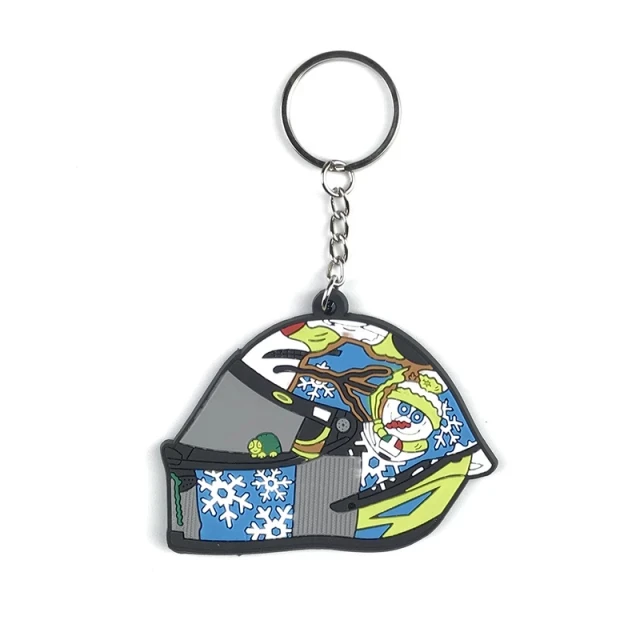 OEM Manufacturer Cheaper Custom Helmet Logo Rubber 3d PVC Keychain For Promotional Gift