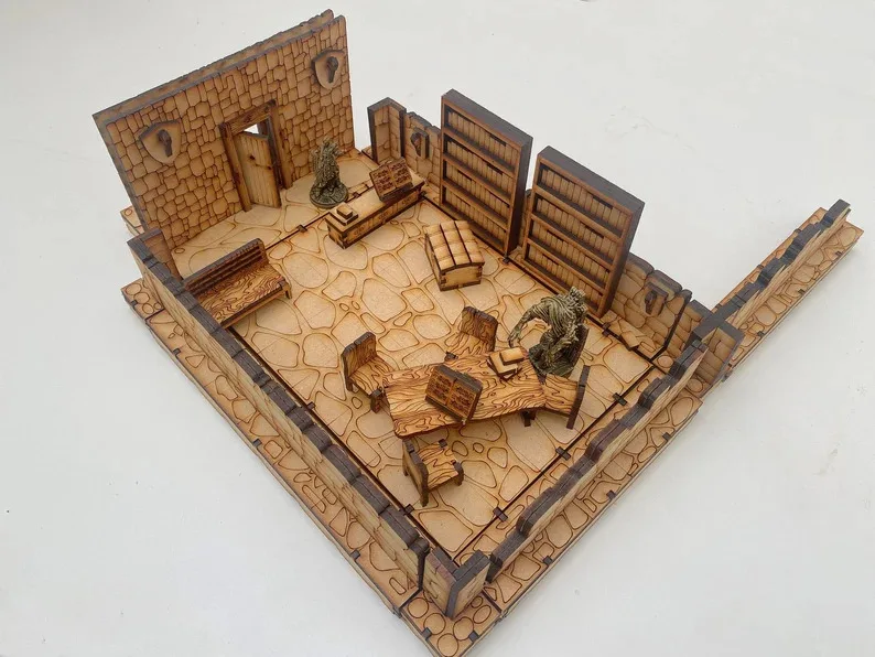 Laser Cut RPG game Wood DND Dungeons Dragons Fantasy pathfinder terrain DND minis minitures Statuette anime figures characters