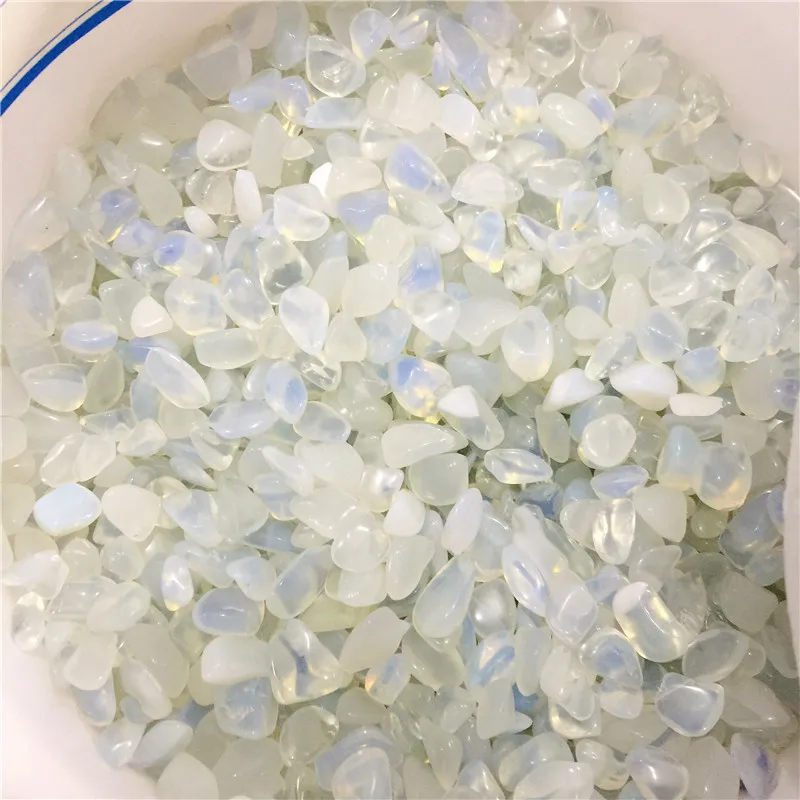 
Factory Price Healing 0.8-1.5CM White Opal Gravel Tumbled Pebble Opalescent Crystal Macadam For Sale 
