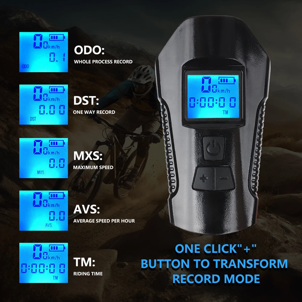 F23-0006 Waterproof Bicycle Headlight Electric Horn USB Charging Bell Light Multifunctional Rechargeable Bicycle Front Light