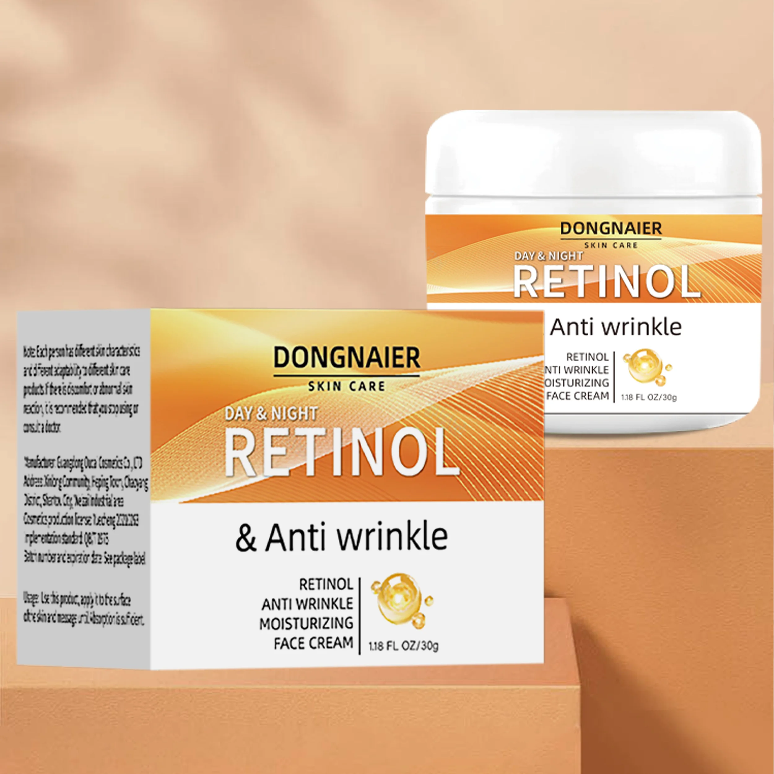 Day & Night Retinol Hydrating Face Cream Anti Wrinkle Moisturizing Private Label Wholesale Dry Skin Care Facial Vegan Cream