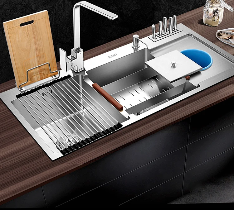 Handmade Sink Kitchen Faucets for Hotel Hot Selling Oem Luxury Modern Rectangle 304 Stainless