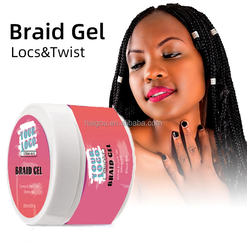 Private Label Braiding Gel 24 Hour Extra Hold Edge Control Vendor Braid Wax 4c Hair Strong Hold Edge Control Custom