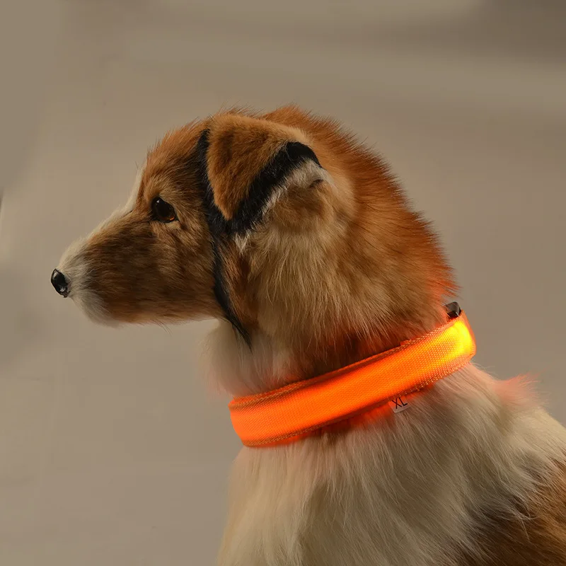Pet Night Safety Cord Flashing Glow Colorful Anti-Lost LED Dog Collar with 4 Sizes 7 Colors