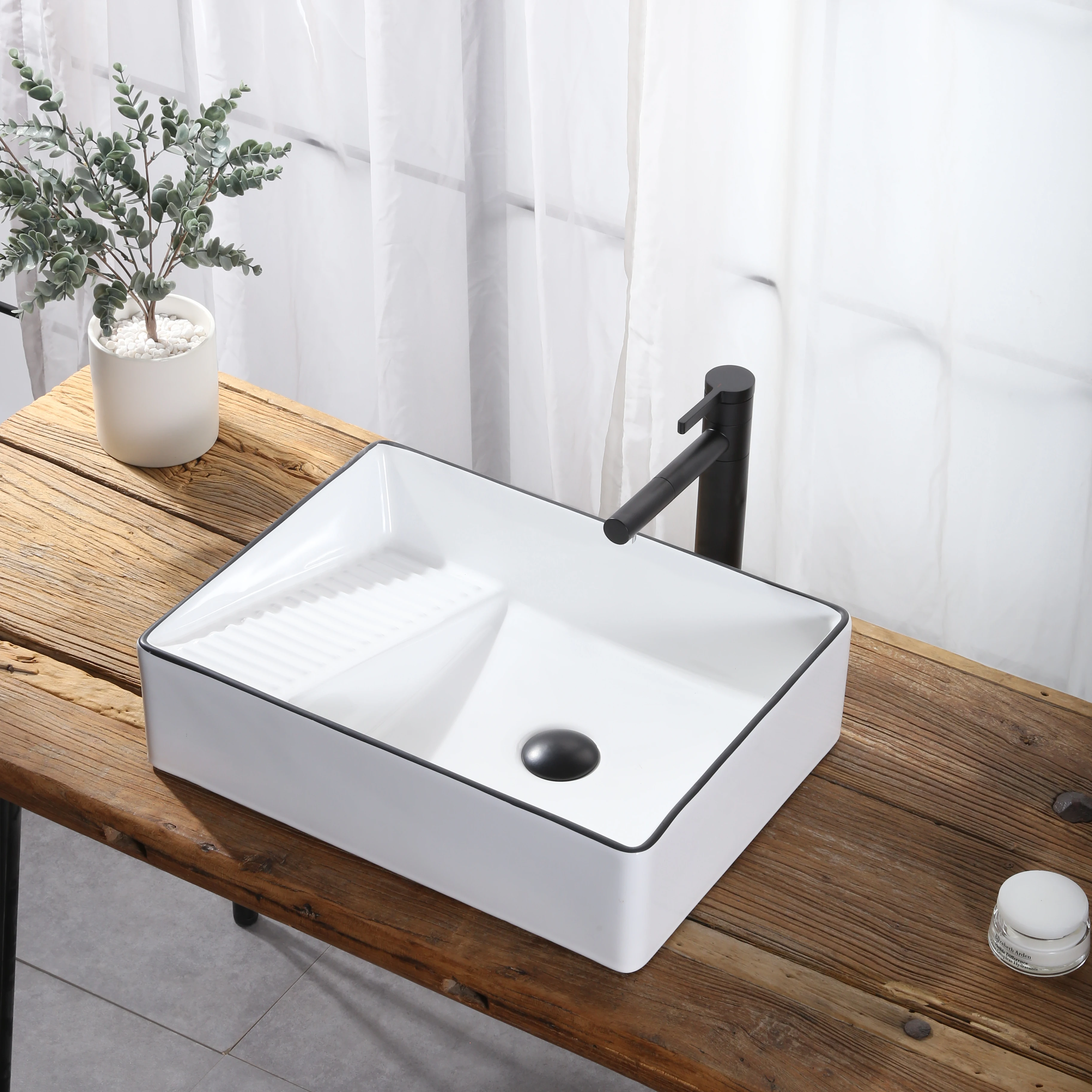 Counter Top Washing Laundry Sink Ceramic High Quality Laundry Room Sink With Wash Board