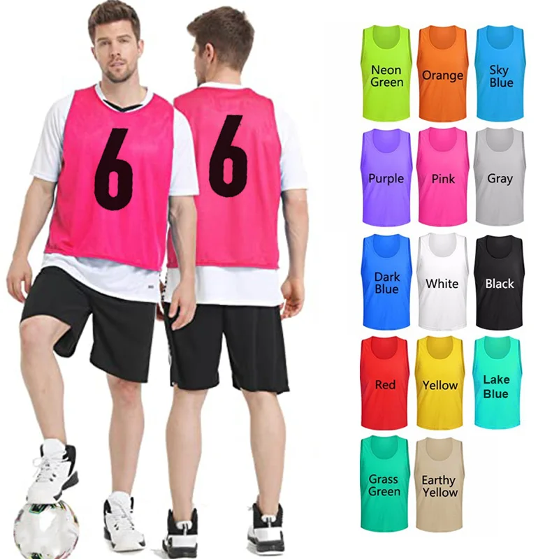 High quality football numbered soccer training bibs pinnies scrimmages