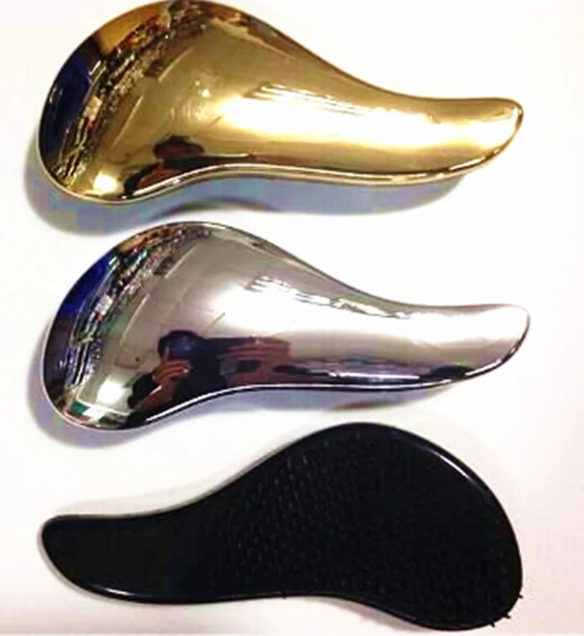 Girl Style Anti-static 5.9 inch Styling Brush Electroplate Tangle Free Detangling Massage Combs Hair Brush