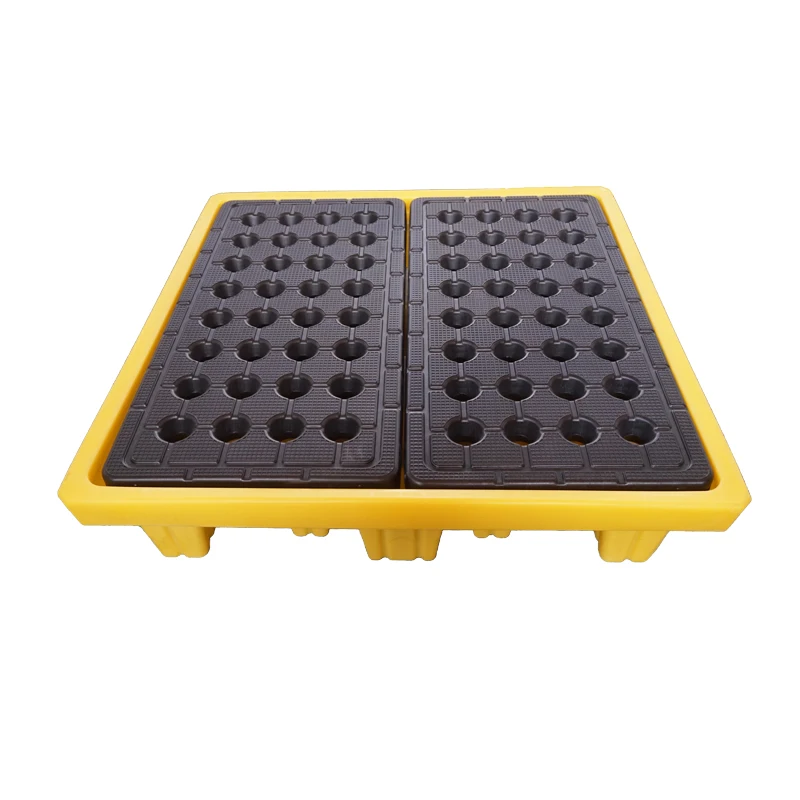Laboratory and factory supplies Plastic Drum Spill Pallets SAI-U DP004H Chemical Storage Leakproof Poly 4 Drums Oil