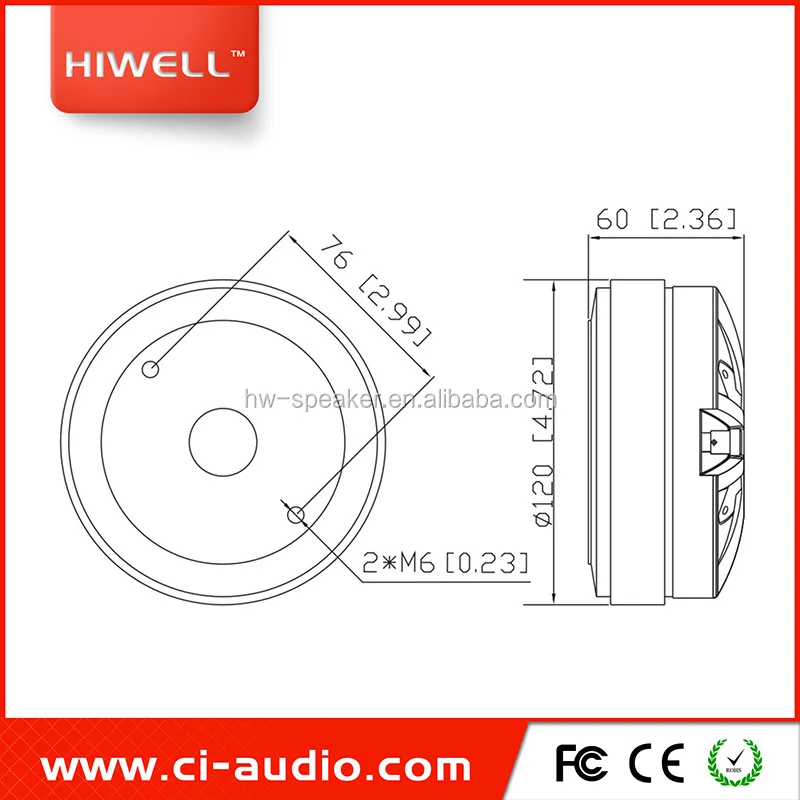 High Quality 1.75' High Driver line array 1' Exit 120Watt High Frequency Driver.