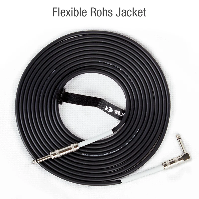 DDP 10FT 3M right angle 24AWG 6.35mm 1/4 Inch instrument cable guitar for Electric Guitar Keyboard