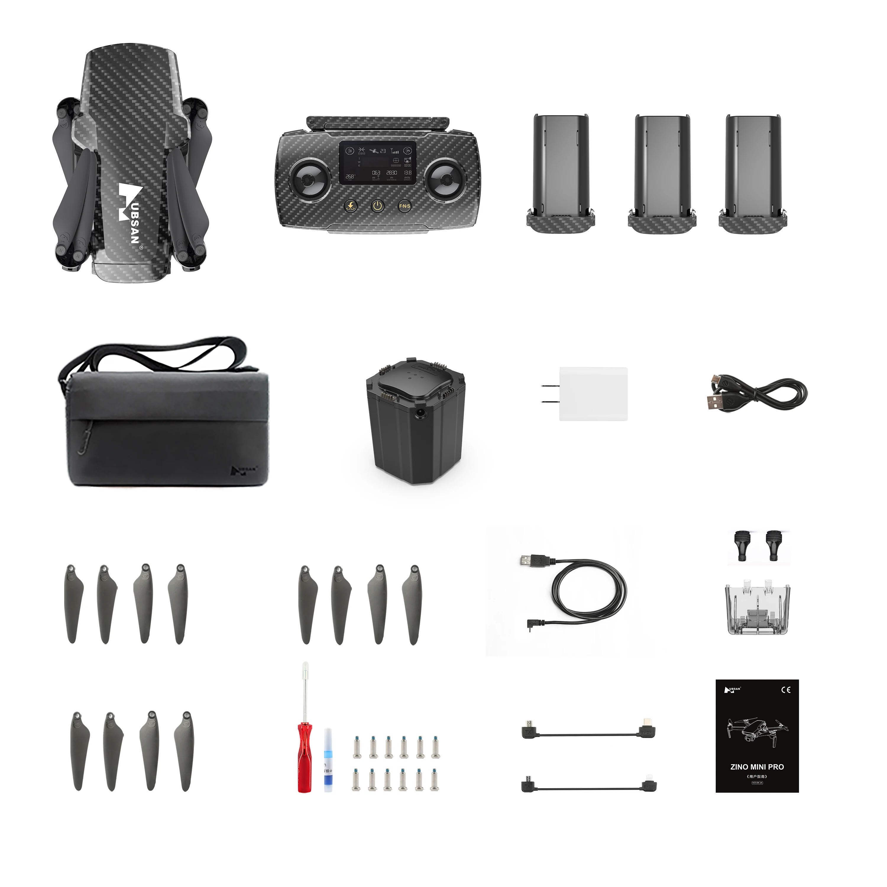 HUBSAN ZINO MINI PRO Refined Elite (3pcs Batts) Combo Version GPS FPV 4K 30FPS 40mins Flight Obstacle Avoidance RC Quadcopter