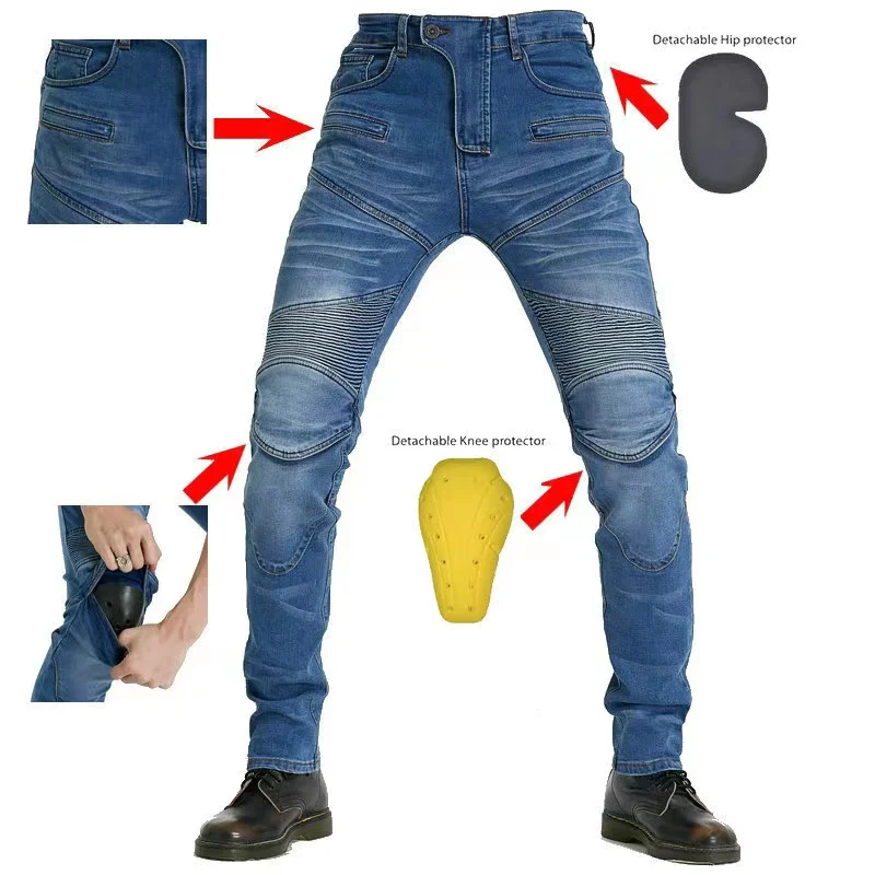 Protective four-piece set of jeans Professional racing pants motorcycle pants motorcycle pants