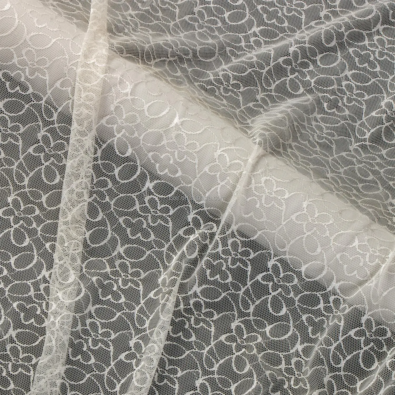 Wholesale Recycled Tulle Fabric Beautiful White French Bridal Textile Wedding Dress Tulle Fabric