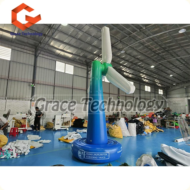 Airtight Inflatable Windmill Turbine Models for Outdoor