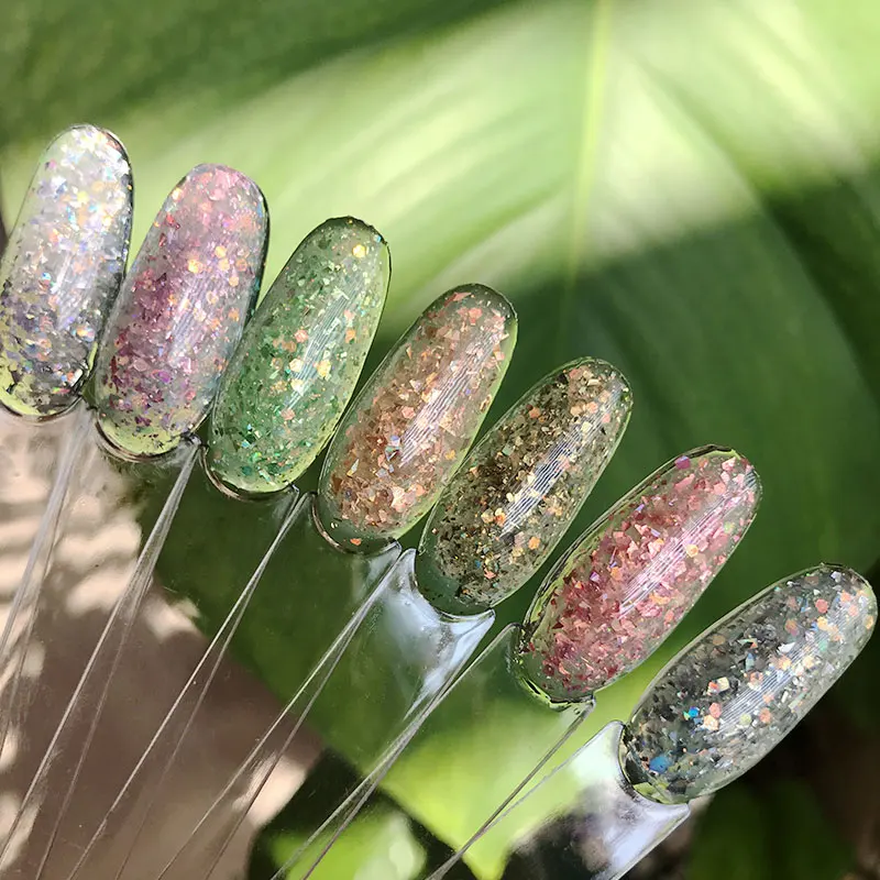 AOPMALL Wholesale OEM Newest Colors Starry Silver Flake Vegan Gel Polish Set Soak Off