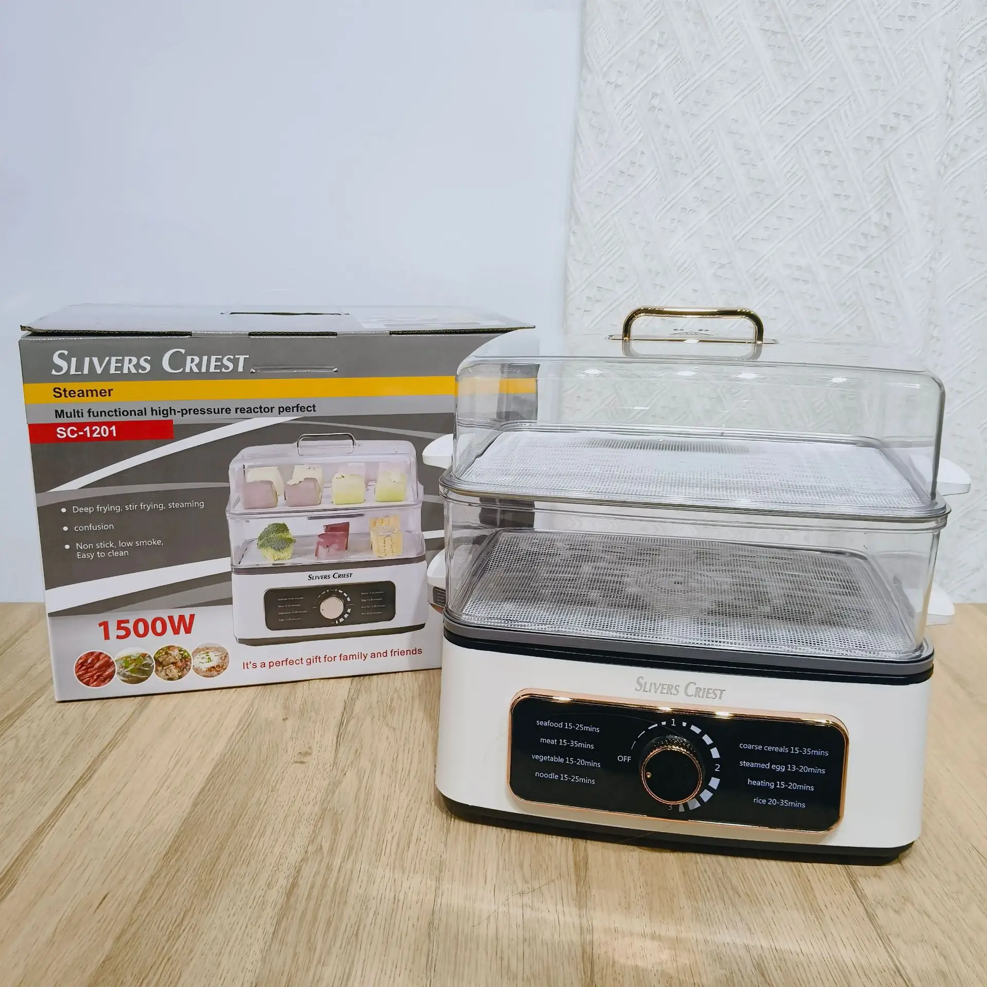 New Quick Heat Steam Multifunction 10L Electric Cooker Stainless Steel Cooking Seafood Vegetable Hotpot Hot Pot Food Steamer