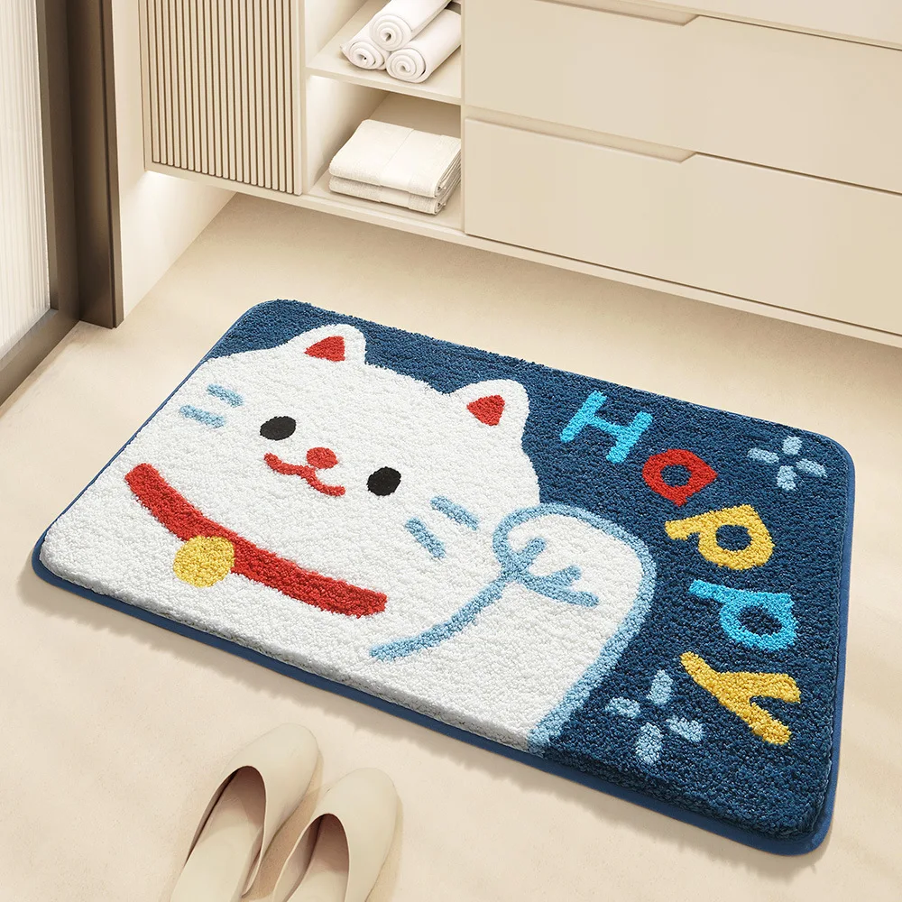 Customized Animal Floor Mat Dog Cat Deer Non-slip Super Microfiber Bath Mats Cartoon Gate Pad