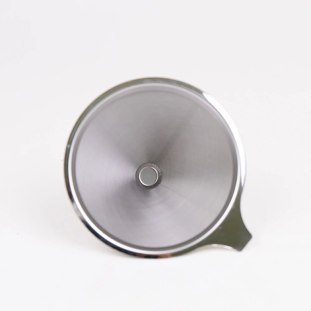Stainless Steel Pour Over Coffee Dripper with Double Layered Filter Paperless and Reusable Cone Shaped Filter for Osaka