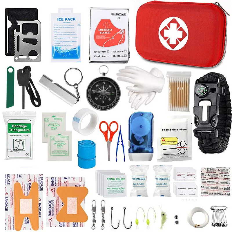 First Aid Box Survival Tool Set Multifunctional Outdoor Travel SOS Emergency Supplies Outdoor Survival Tool Box