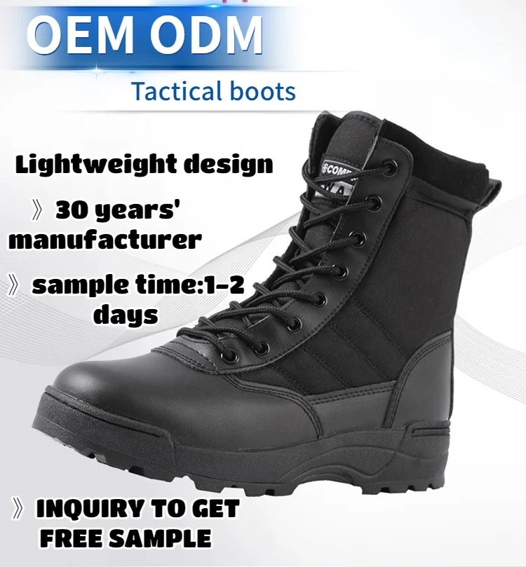 CUSTOM High Ankle Men Boots Army Green Outdoor Training Gear Black Leather Combat Suede Desert Tactical Boots