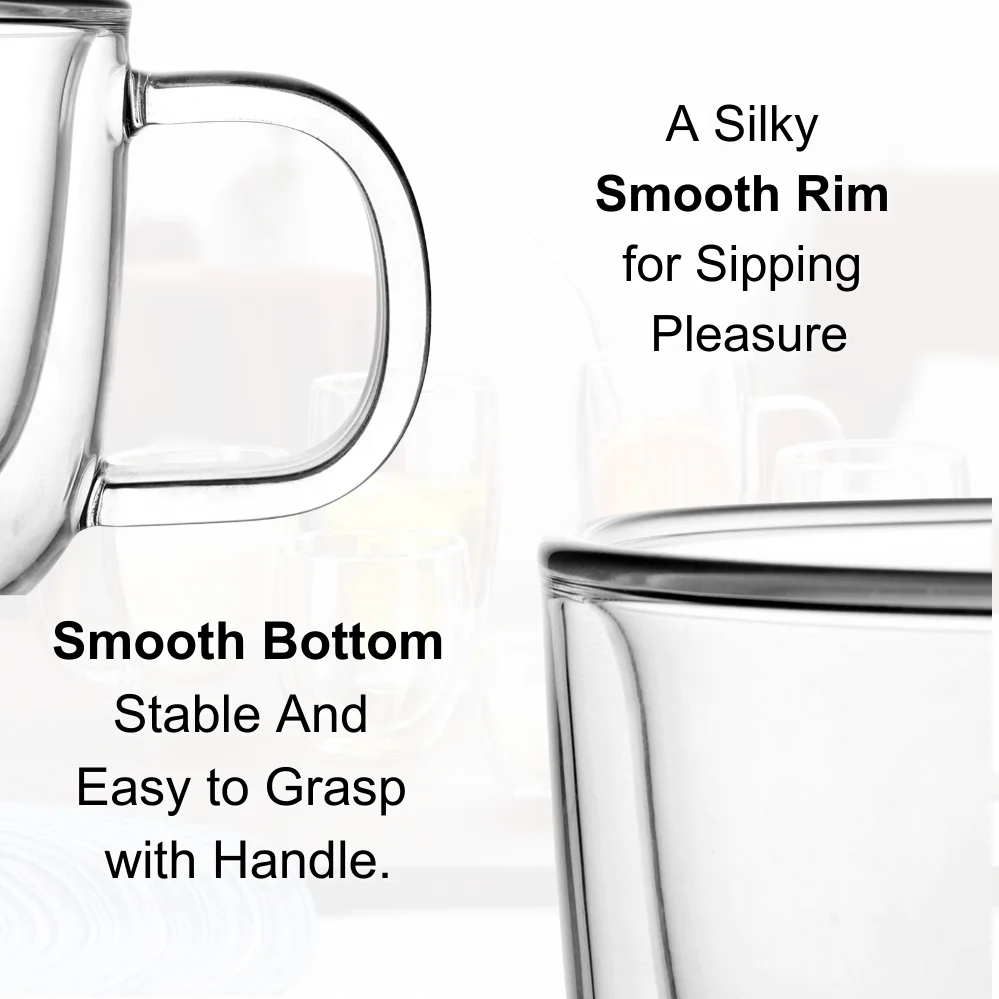 Custom Borosilicate Double Wall Glass Latte Tea Wine Cup Heat and Cold Resistant Low MOQ