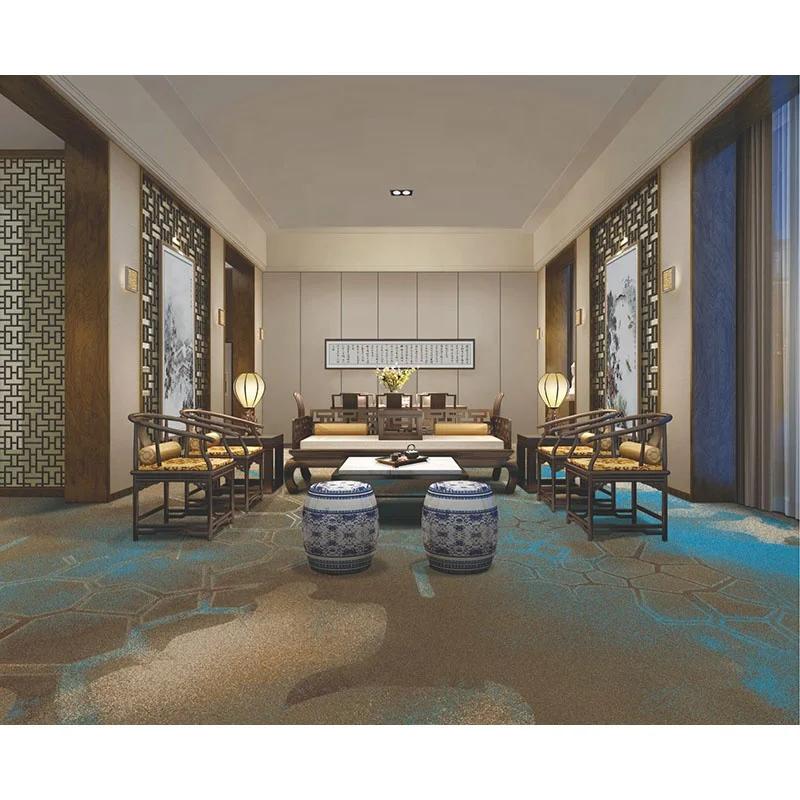 Haima Carpet Modern Design Luxury 5 Star Hotel Lobby Wall to Wall Carpet High Definition Chromojet Print Carpet