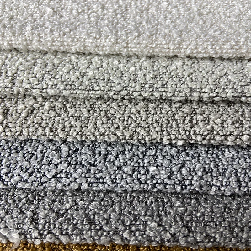 Wholesale 100% polyester  Boucle upholstery fabrics DOT Knot Fabric for Sofa Woven Dyed Textile Fabric