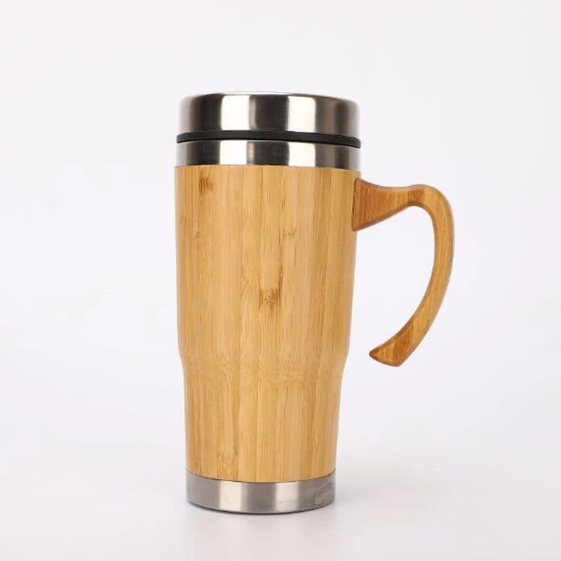 Bamboo fiber reusable coffee cup for stainless steel coffee water bottle