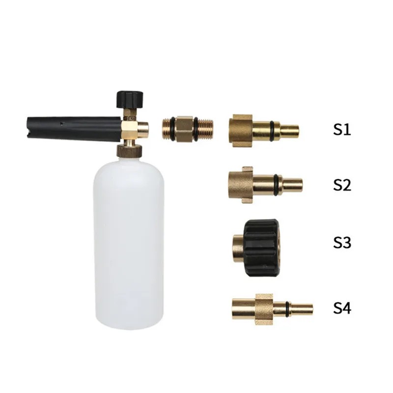 1Pcs High Pressure Snow Foam Gun Connector Adapter Lance Washer Nozzle Soap Wash for Karcher HD for Nilfisk Gerni/Bosch Aquatak
