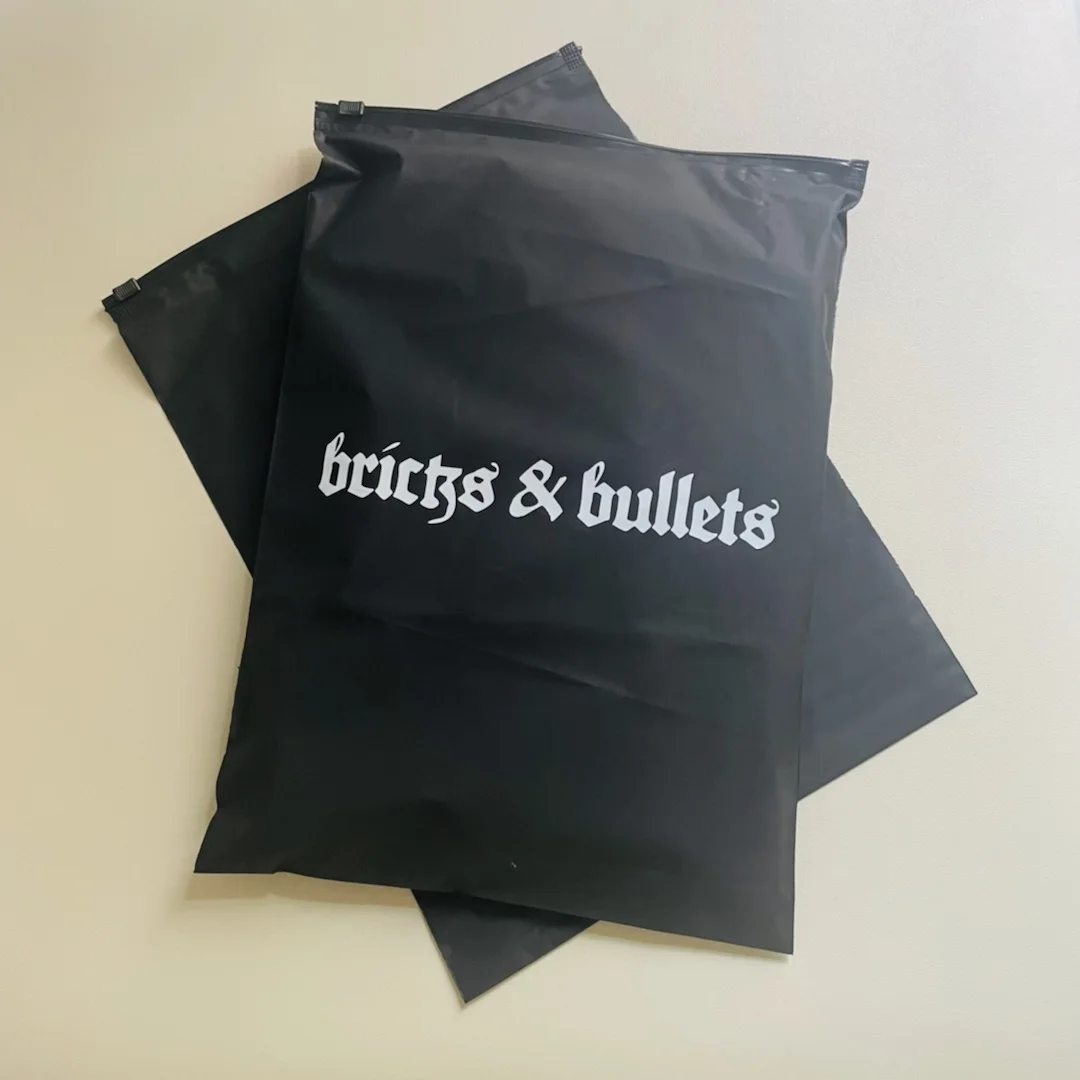 Matte/Frosted Biodegradable Plastic Packaging Zipper Bags, T Shirt Swimwear Zip Lock Clothing Bags With Custom Logo
