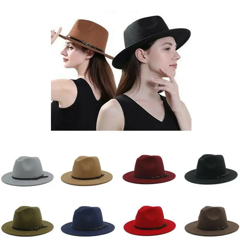 Шляпа Женская шерстяная с широкими полями, на осень/зиму