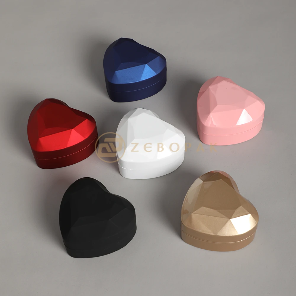 Factory Wholesale Led Painting Material Heart-Shaped Led box For Jewelry Ring Pendant Box Packaging jewelry box led