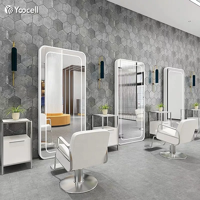 Professional manufacturer of hair salon styling mirror station makeup mirror salon wall mount mirror