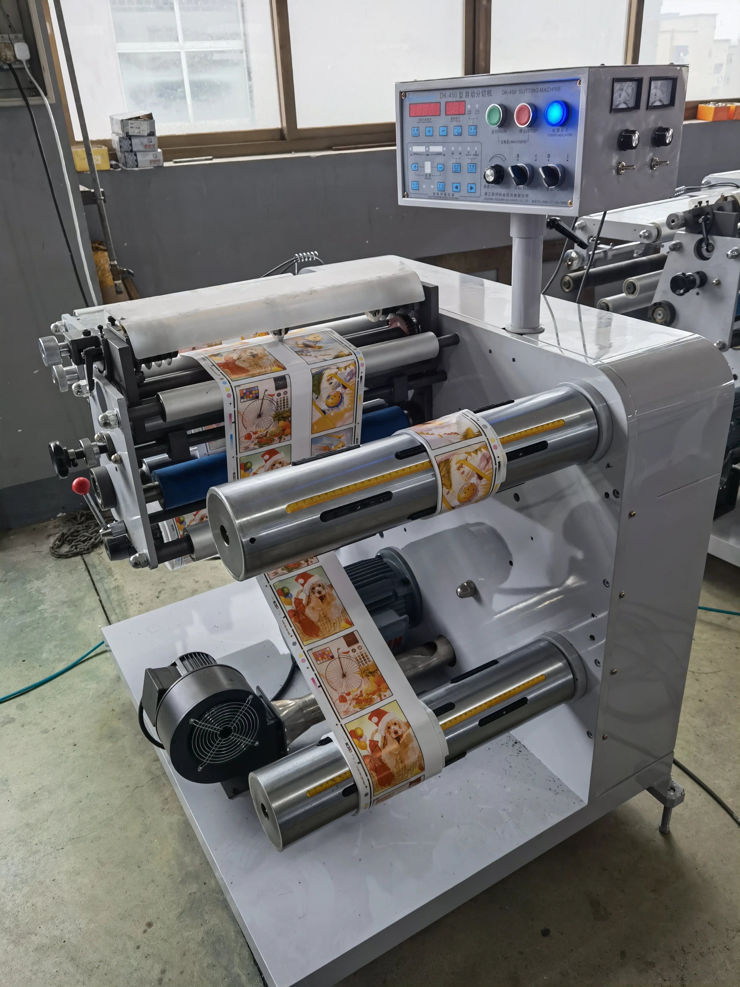 Rotary die-cutting paper cutting machine with slitting and rewinder punching machines