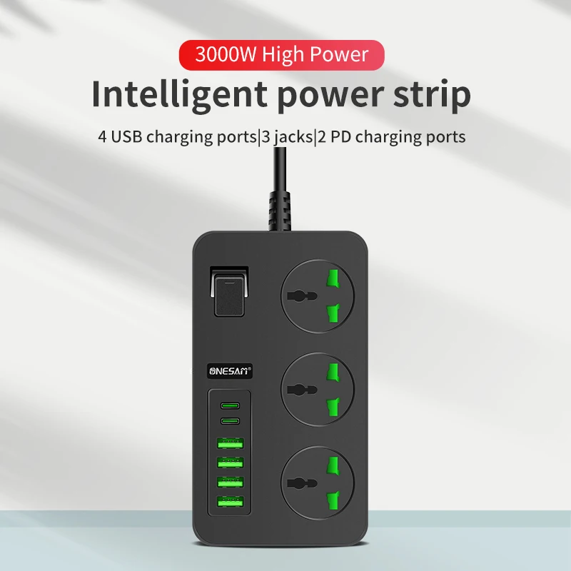 ONESAM european extension socket 250v female power connector 3 pin plug industrial socket