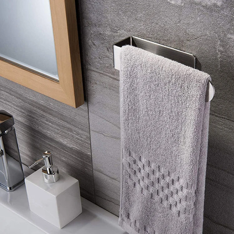 
Bathroom Accessories Drillless Towel Rack Rail No Hole Installation Stainless Steel towel holder without drilling 