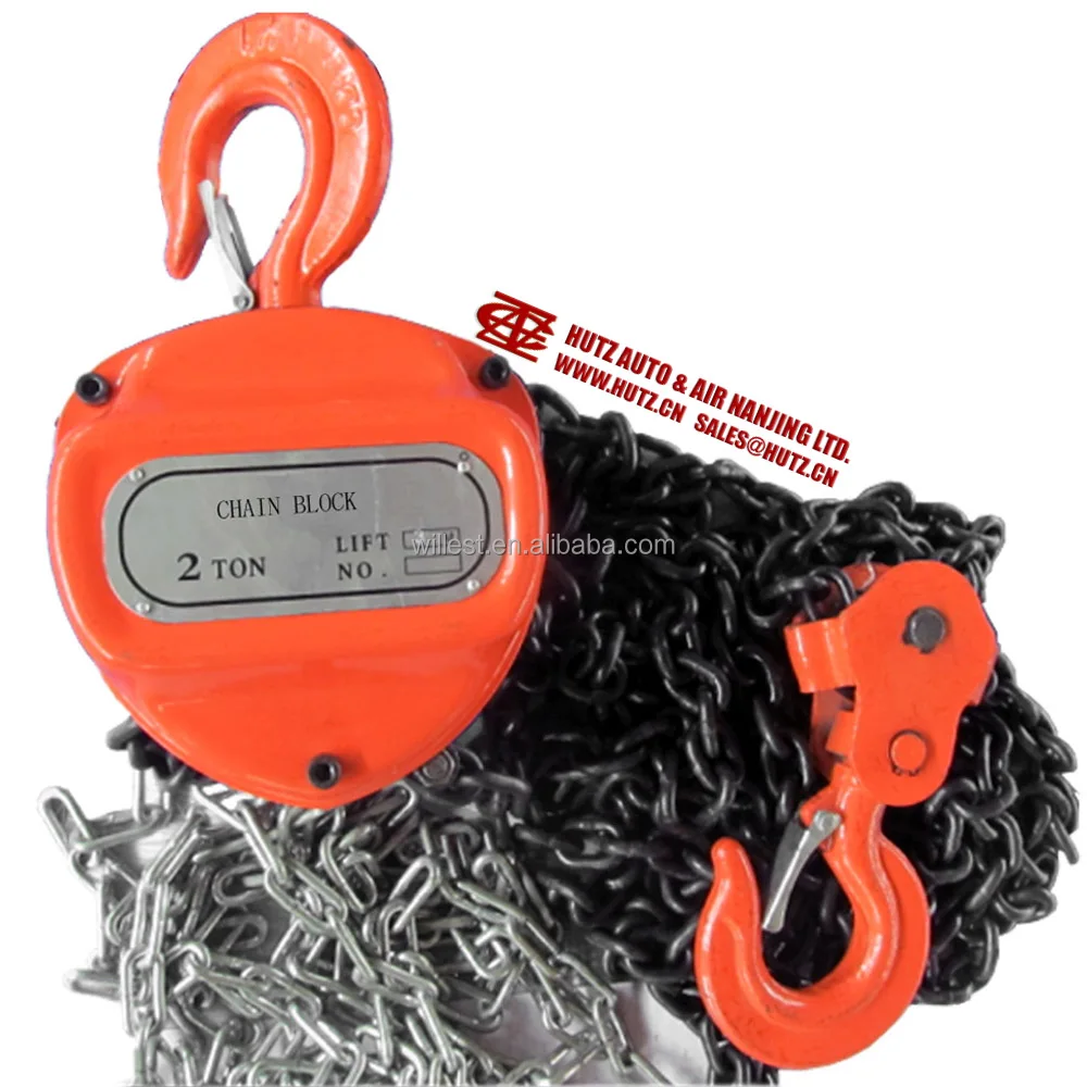 Manual chain block HUTZ 2 ton CE approved triangle head chain pulley block CB20V2-04 industrial lifting hand hoist